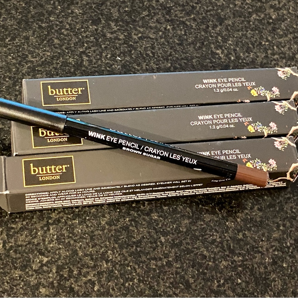 Butter London Wink Eye Pencil in Brown Sugar NIB 3 total